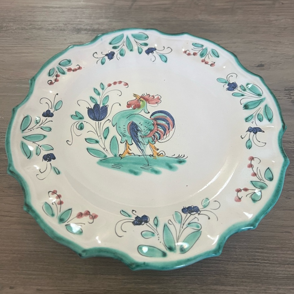 Colorful Rooster Decorative Plate 8.5” Italy